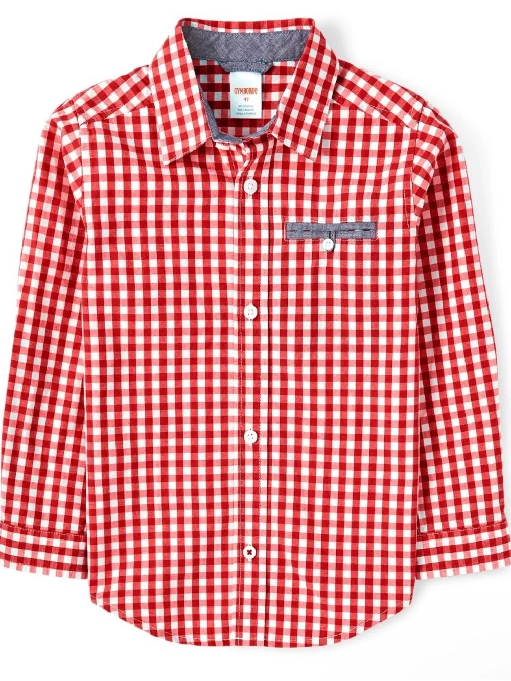 Gymboree Boy’s ‘Farming Friends’ Red and White Gingham L/S Shirt Size 6